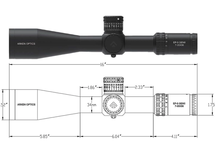Luneta celownicza Arken EP-5 GenII 7-35x56 TOR MIL