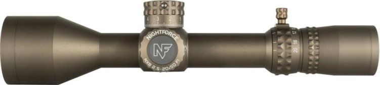 Luneta celownicza Nightforce NX8 2,5-20x50 F1 Tremor3 Dark Earth C664