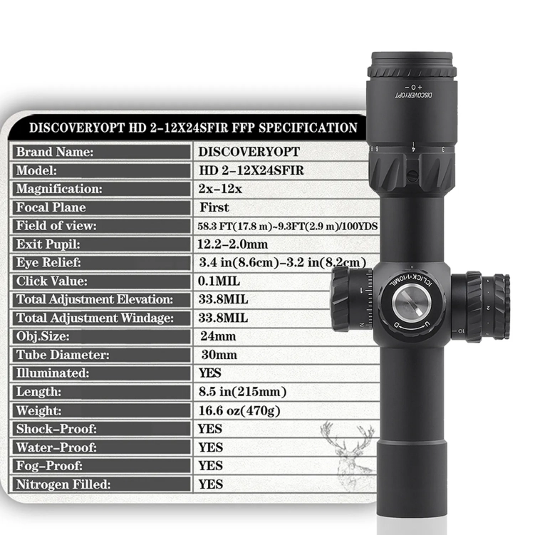 Luneta celownicza Discovery Optics HD 2-12X24SFIR FFP-MRAD