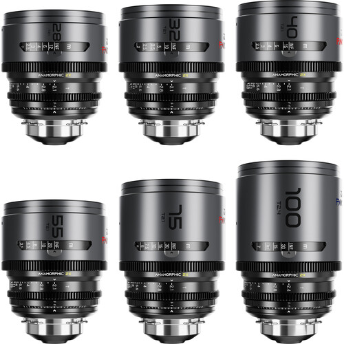 Zestaw DZOFILM Pavo 2x 28/32/40/55/75/100 mm T2.1/T2.4 PL/EF S35 imperialny neutralna powłoka