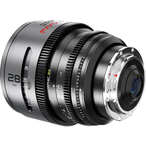 Obiektyw anamorficzny DZOFILM Pavo 2x 28 mm T2.1 PL/EF S35 metryczny neutralna powłoka