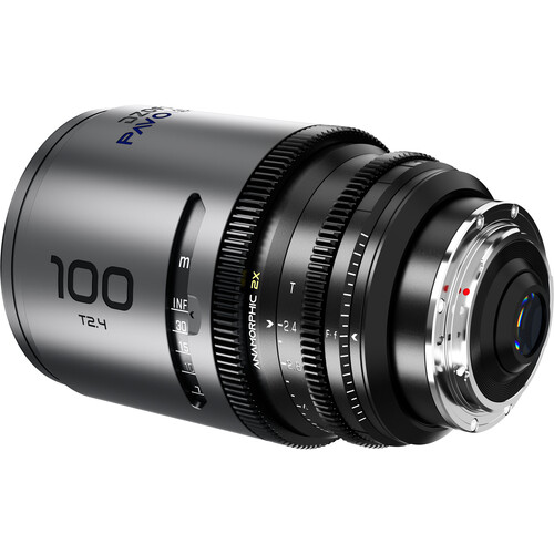 Obiektyw anamorficzny DZOFILM Pavo 2x 100 mm T2.4 PL/EF S35 metryczny niebieska powłoka
