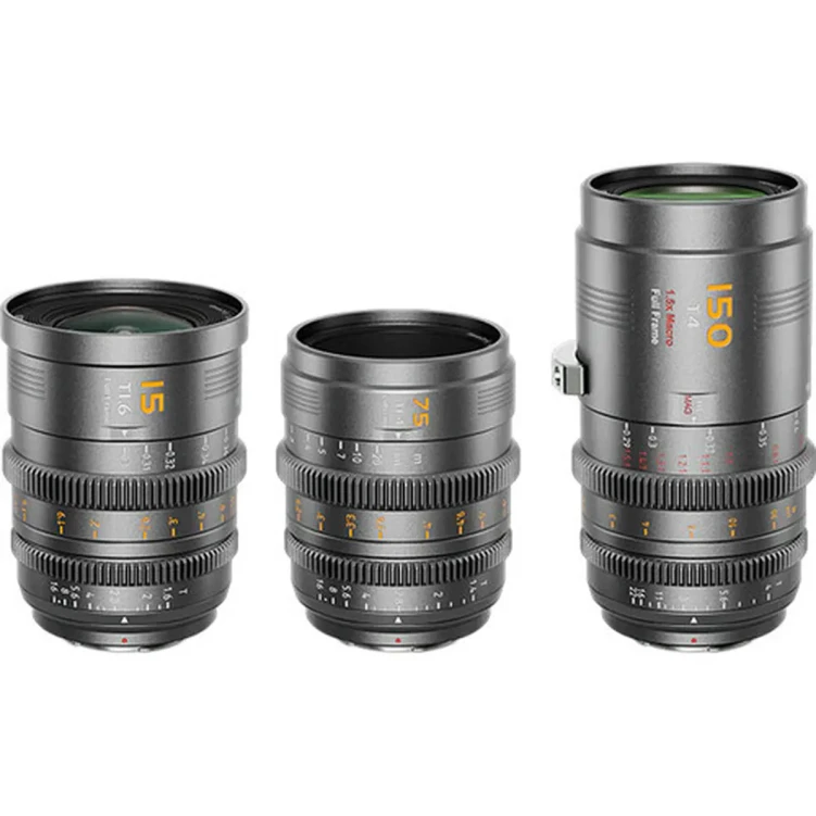 Zestaw Sirui Vision Prime 15/75/150 mm T1.4 Sony E + Mocowanie Z, L, RF