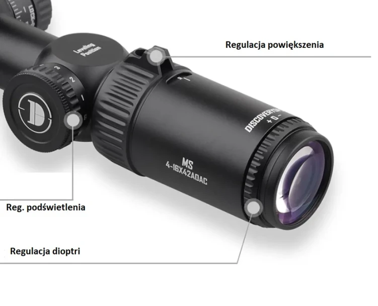 Luneta celownicza Discovery Optics MS 4-16x42 SFP-MOA + montaż