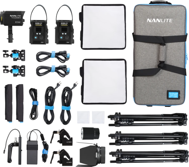 Zestaw oświetleniowy Nanlite PavoSlim 60B x2 + Forza 60B II ze statywami
