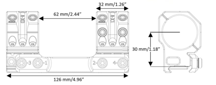 Spuhr montaż SP-3601 30 mm | 20,6 MOA