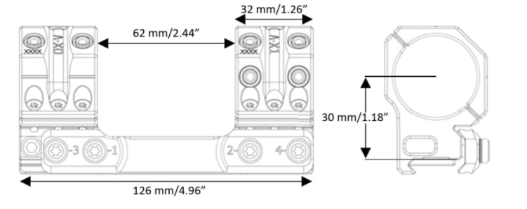 Spuhr montaż SP-3001 30 mm | 20,6 MOA