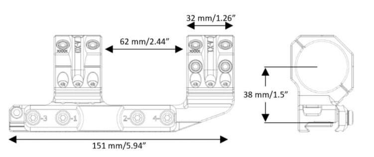 Spuhr montaż QDP-3016 AR 30 mm | 0 MOA
