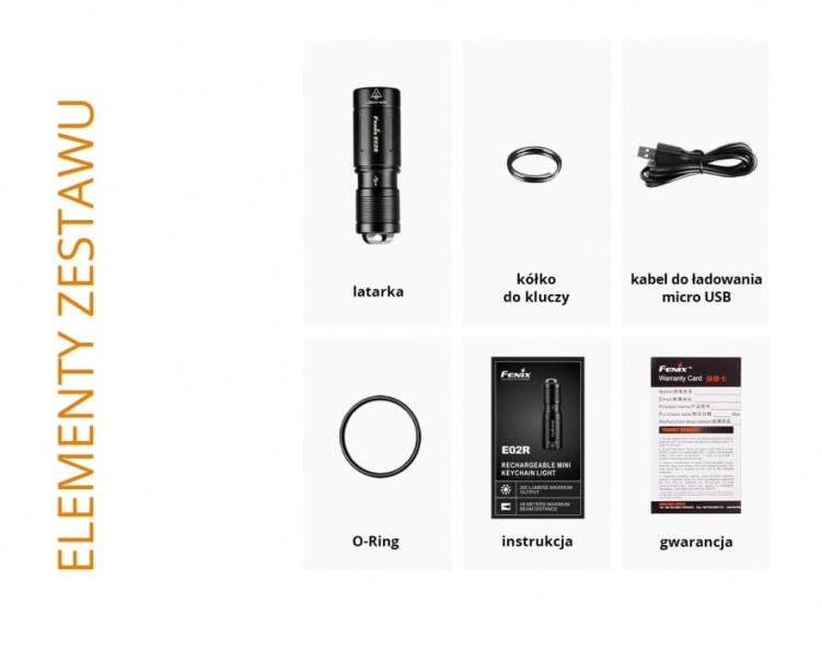 Latarka Fenix E02R czarna