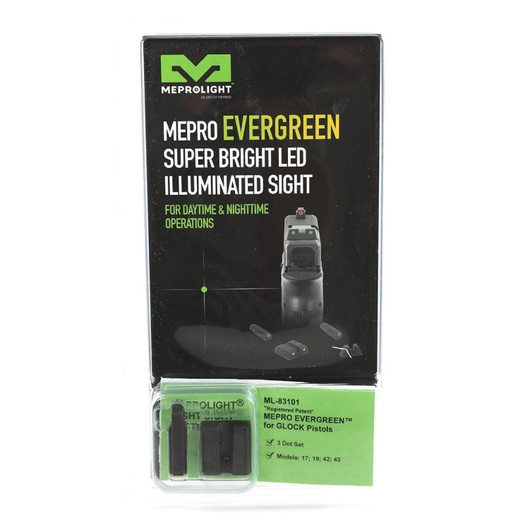 Przyrządy trytowe Meprolight EverGreen do Glock 17/19/42/43 O/G