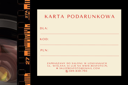 Karta Podarunkowa BeaFoto o wartości 250 PLN