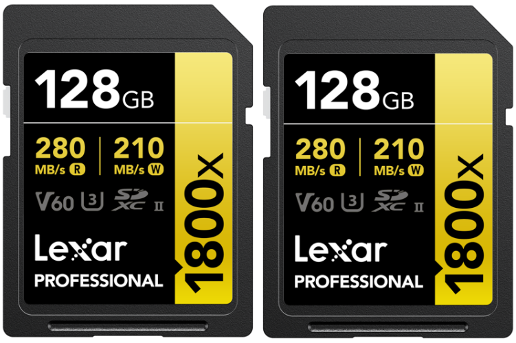 2x Karta pamięci Lexar 1800x SDXC 128Gb UHS-II V60 R280/W210