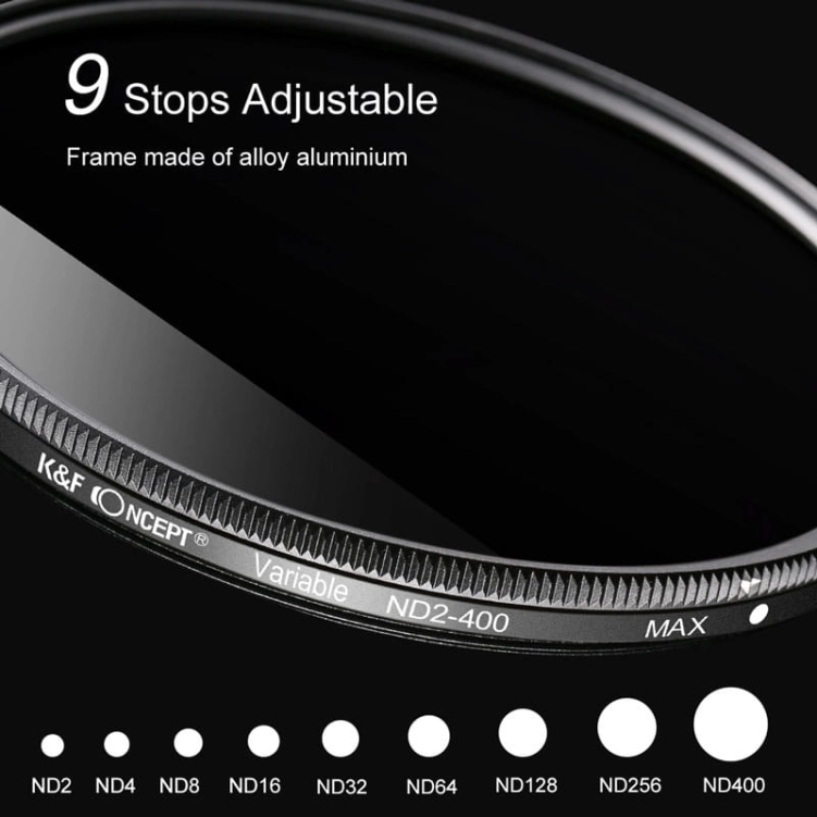 Filtr K&F Slim Variable ND2-ND400 82 mm