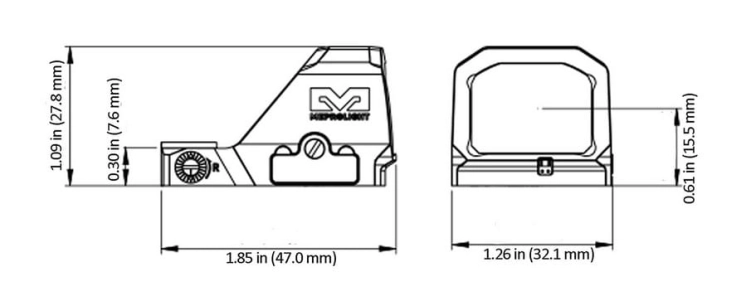 Kolimator Mepro MPO F, 3/33 MOA Bullseye Red Dot, RMR