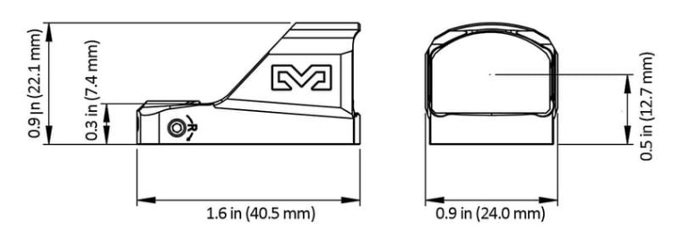 Kolimator Mepro MPO DS, 3.5 MOA Red Dot RMSc