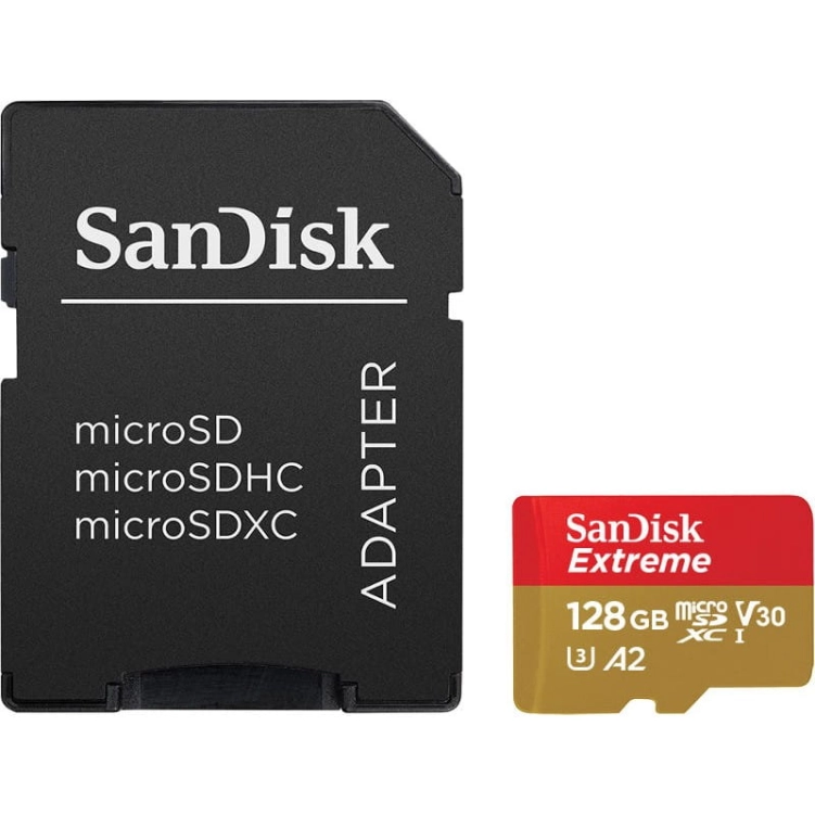 Karta Sandisk microSDXC Extreme 128GB 190/90 MB/s A2 V30 UHS-I U3
