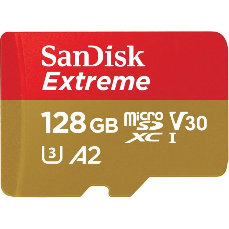 Karta Sandisk microSDXC Extreme 128GB 190/90 MB/s A2 V30 UHS-I U3