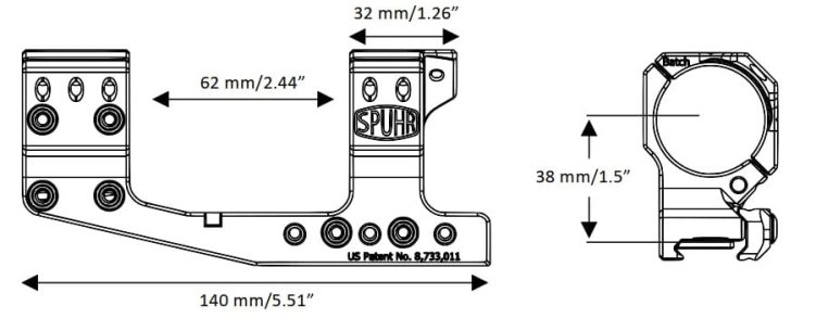 Montaż Spuhr SP-4622C 34 mm AR | 20,6 MOA
