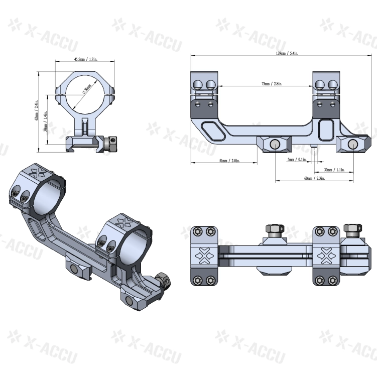 Montaż Vector Optics jednoczęściowy 30 mm na szyny Picatinny XASR-3031