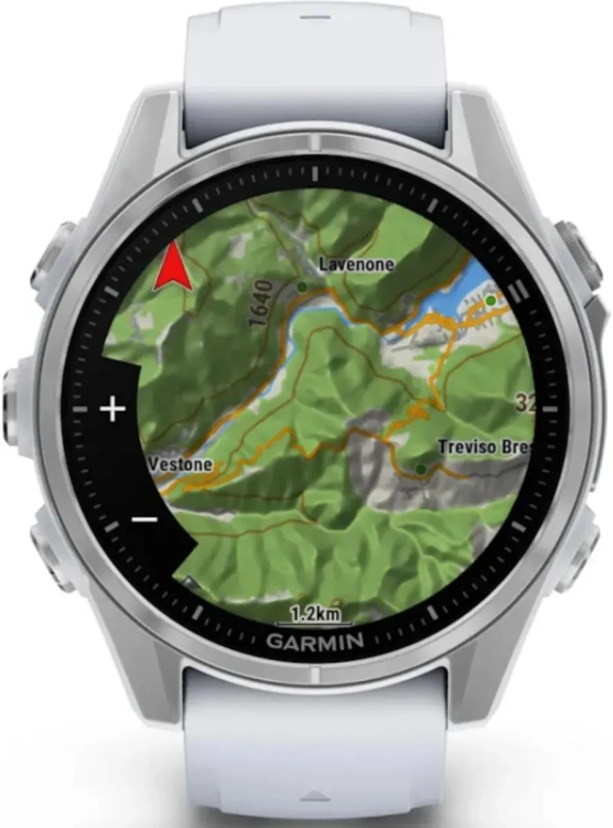 Garmin Fenix 8 43 mm Srebrny z białym paskiem