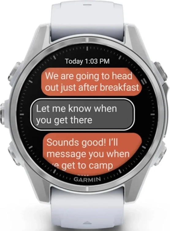 Garmin Fenix 8 43 mm Srebrny z białym paskiem