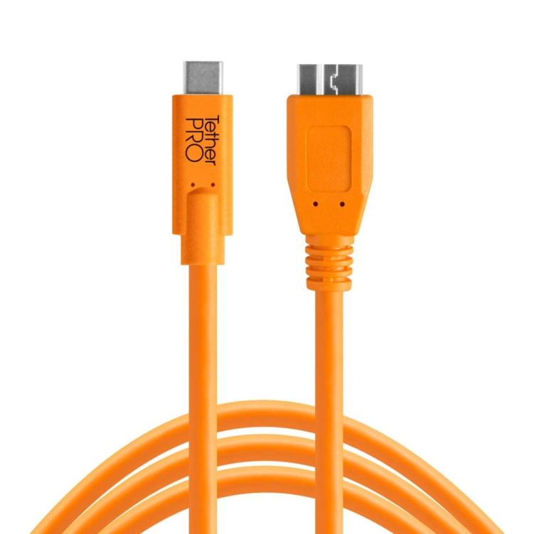 Kabel TetherPro USB-C to 3.0 Micro-B 4.6m Pomarańczowy