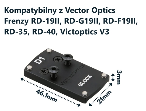 Płytka Vector Optics SCRDM-01 Glock Mounting dla celowników ze stopką TEK (Docter Sight)