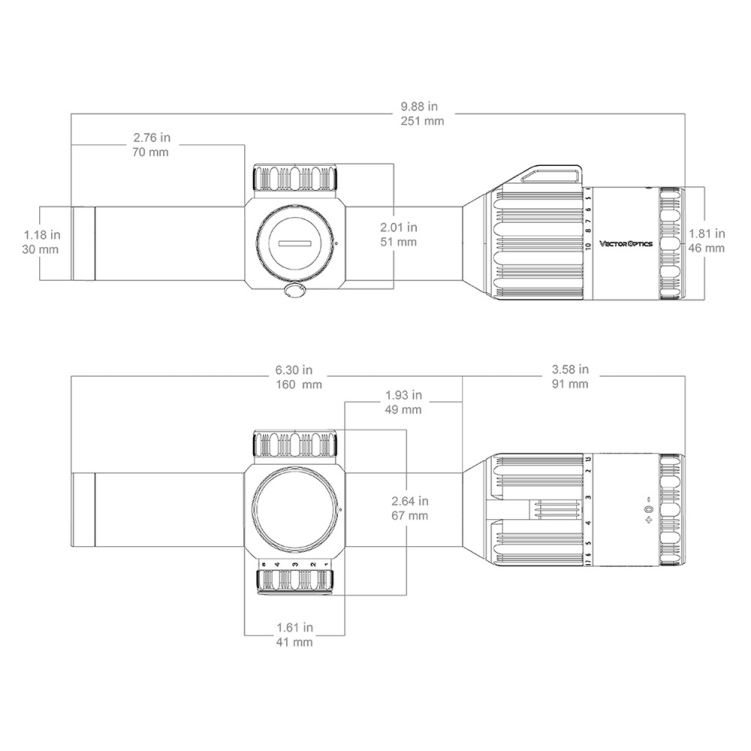 Luneta celownicza Vector Optics Constantine HD 1-10x24 FFP VCO-2 MIL SCFF-42