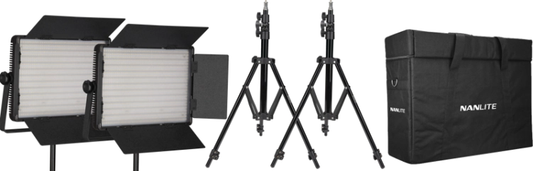 Zestaw Nanlite – 2 reflektory 1200DSA z walizka i statywem