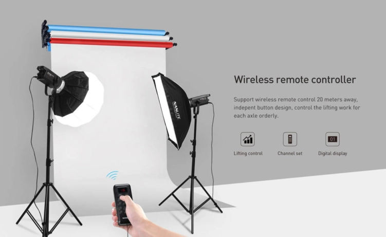 System wind do tła Nanlite - 3-axle background support