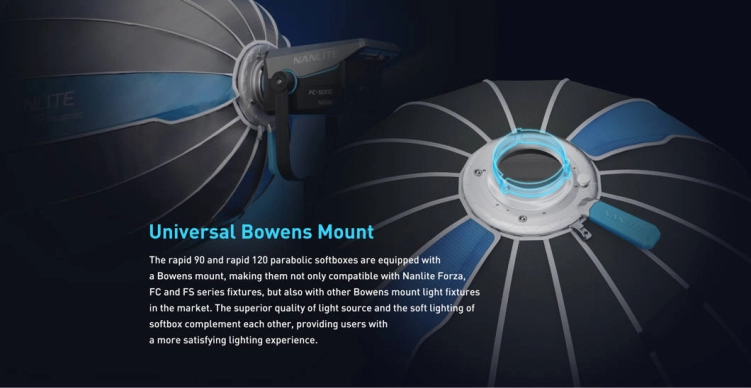 Softbox paraboliczny Nanlite Rapid 120 – SB-RP120