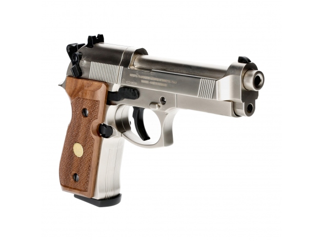 Pistolet wiatrówka Beretta M92 FS nickel/wood 4,5 mm Diabolo CO2