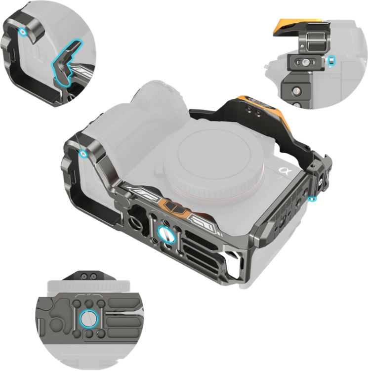 Zestaw klatki SmallRig 5518 HawkLock szybkozłączka do Sony A7R V/ A7 IV/ A7S III (Adv Ed) (Bumblebee)