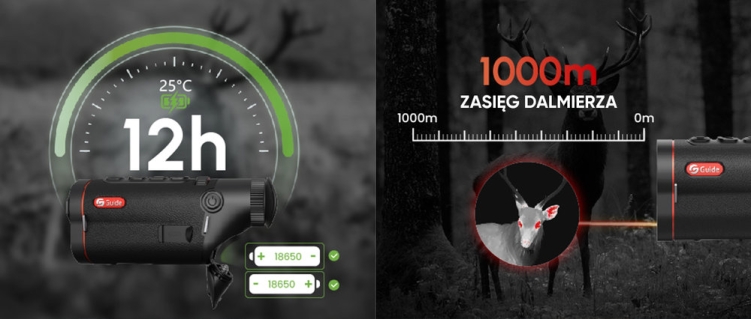 Monokular termowizyjny z dalmierzem Guide TD653L LRF
