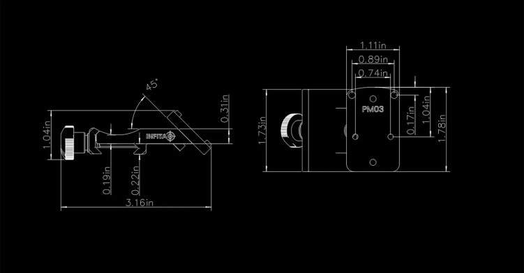 Mocowanie pod kątem 45° InfiTac PM03