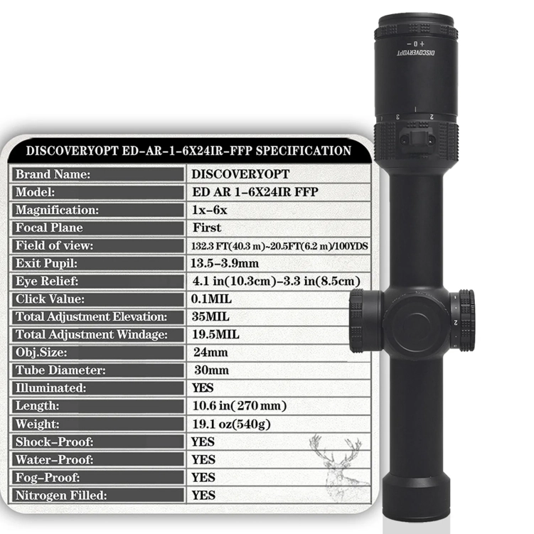 Luneta celownicza biegowa Discovery Optics ED-AR 1-6x24 IR
