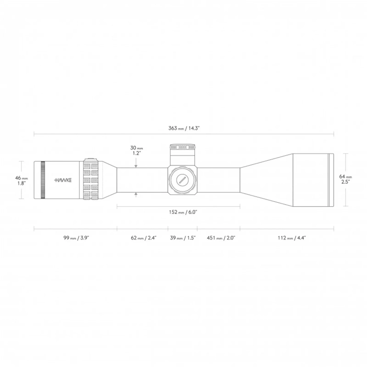 Luneta celownicza Hawke SideWinder 30 6-24x56 SF FFP Half Mil