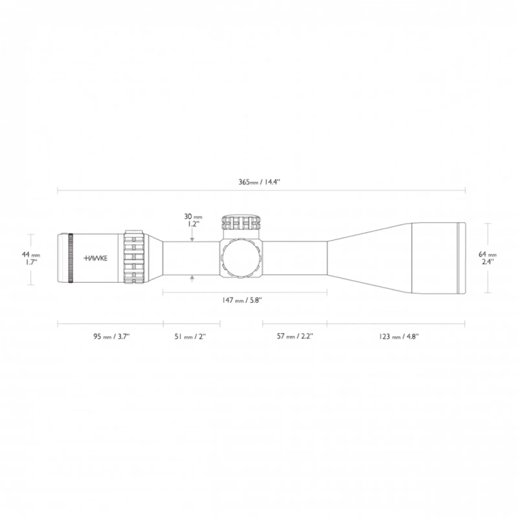 Luneta celownicza Hawke Frontier 30 FFP 5-25x56 SF IR Mil Pro 25x