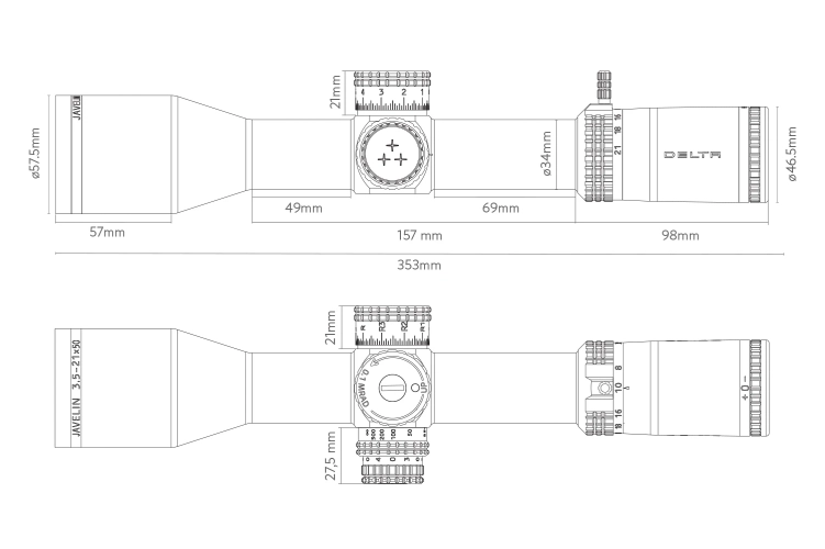 Luneta celownicza Delta Javelin 3.5-21x50 4A SB