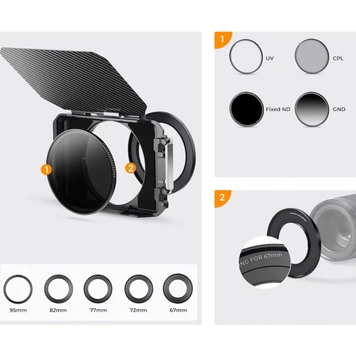 K&F SKU.2364V1 matte box do obiektywu 67-95 mm