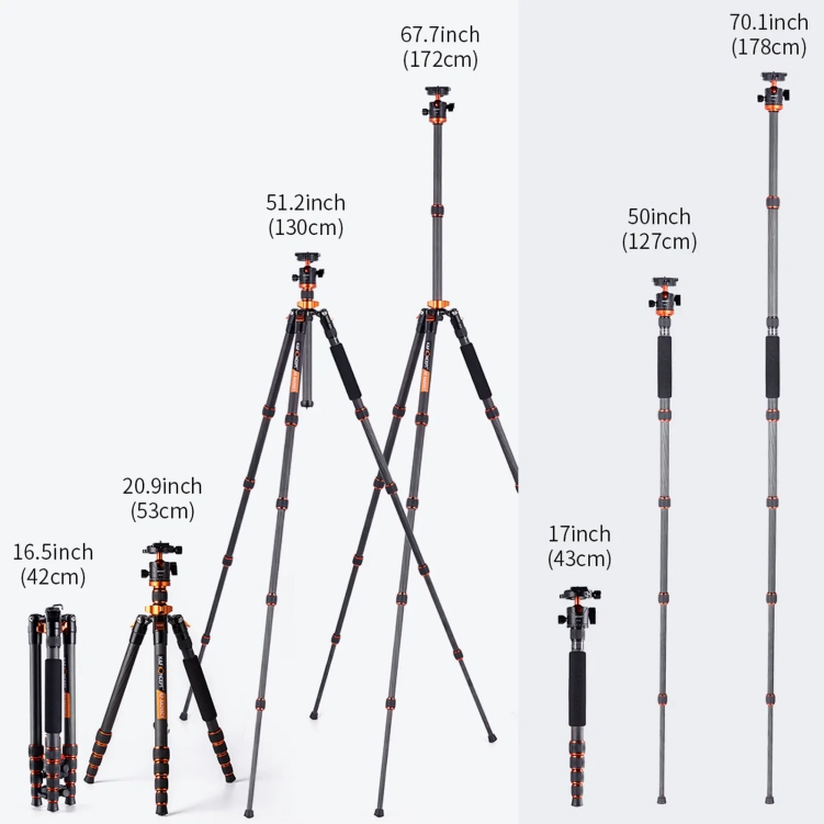 K&F Concept KF09.093V2 karbonowy statyw 5w1