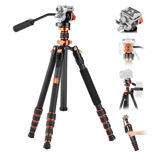 K&F Concept O255C4+FH-03 statyw wideo karbonowy