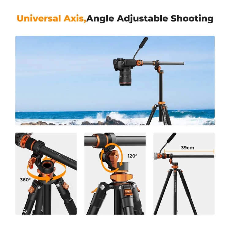 Statyw Video K&F T254A7 + FH-03 K09.137