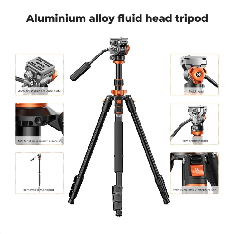 Statyw Fotograficzny K&F K234A7 + FH-03 (KF09.136)