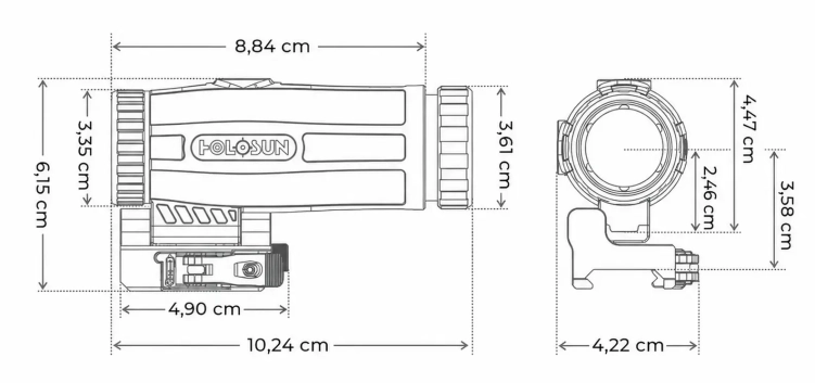 Powiększalnik Holosun HM3X FDE 3x - Montaż Flip & QD