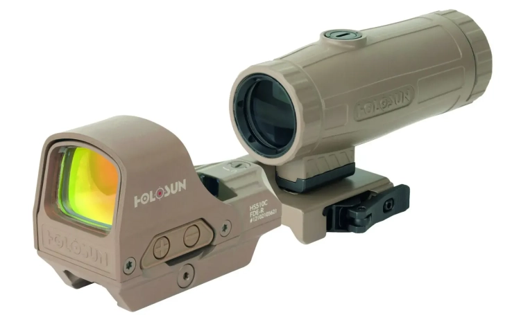 Powiększalnik Holosun HM3X FDE 3x - Montaż Flip & QD + HS510C FDE