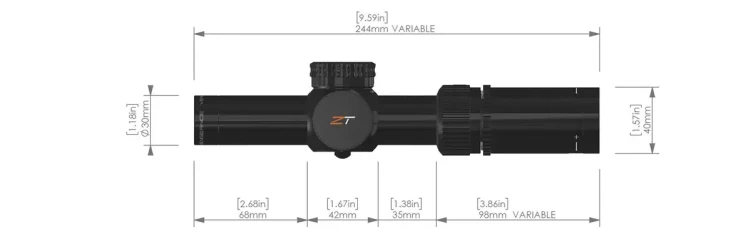 Luneta celownicza Zero Tech VENGENCE 1-6x24 SFP MOA