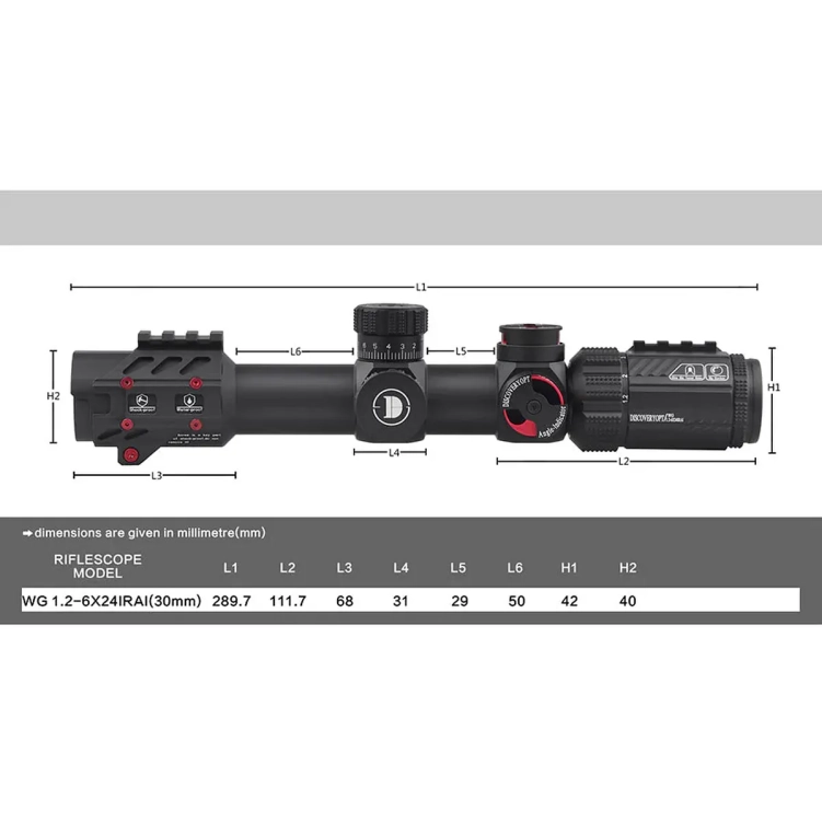 Luneta celownicza Discovery Optics WG 1.2-6X24IRAI SFP-MOA