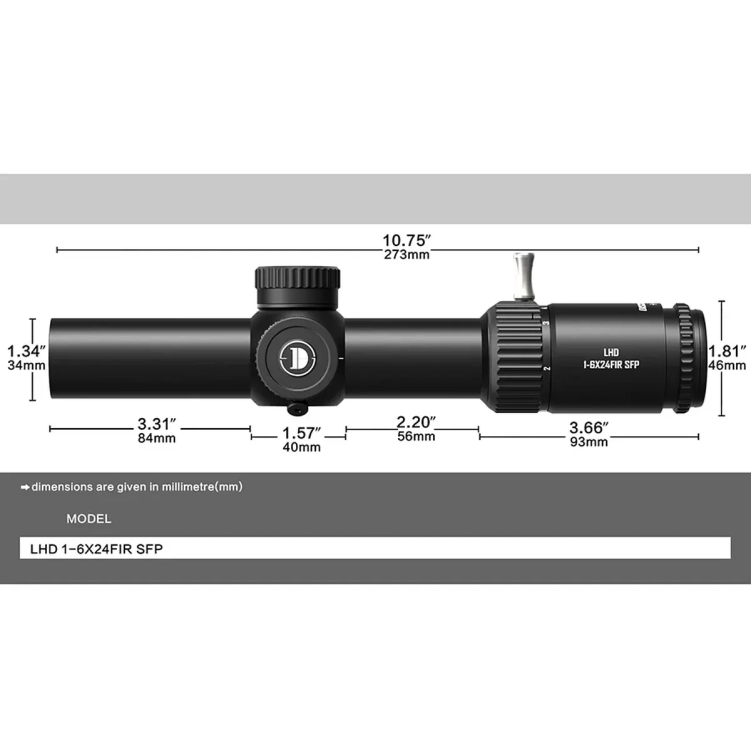 Luneta celowicza biegowa Discovery Optics LHD 1-6X24SFIR SFP-MOA