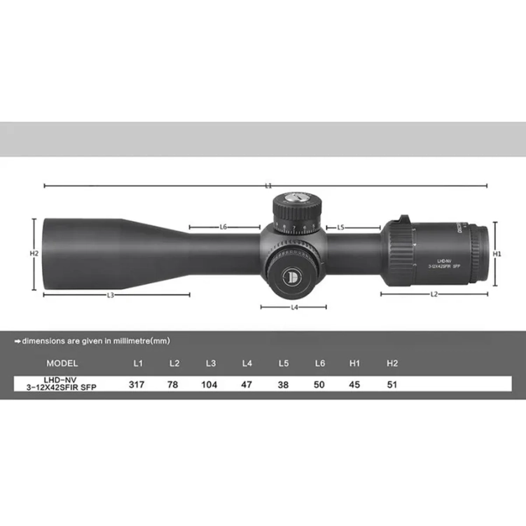 Luneta celownicza Discovery Optics LHD-NV 3-12X42SFIR SFP-MOA
